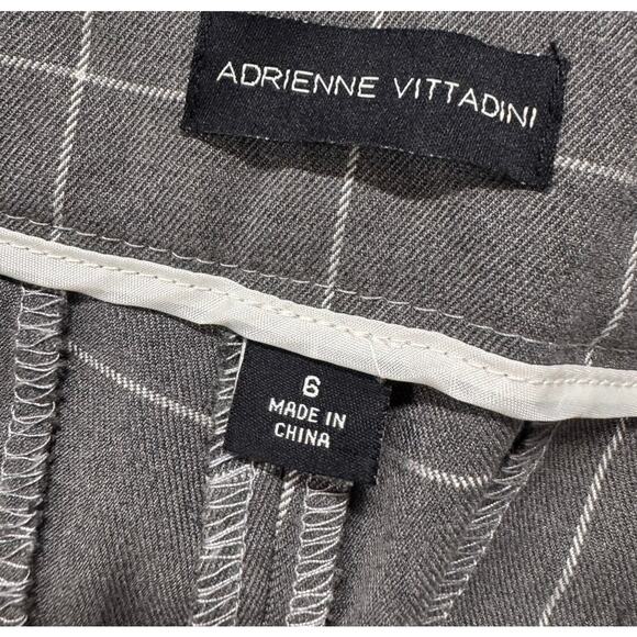 Adrienne Vittadini Size 6 Gray White Check Pants Polyester Viscose Spandex - Picture 2 of 7